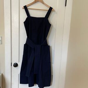 Everlane The Organic Cotton Herringbone Dress - navy blue - EUC - size M